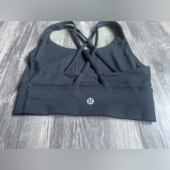 Lululemon Sports Bra SZ 2 Lululemon Energy Medium Support Black Bra - Picture 3 of 12
